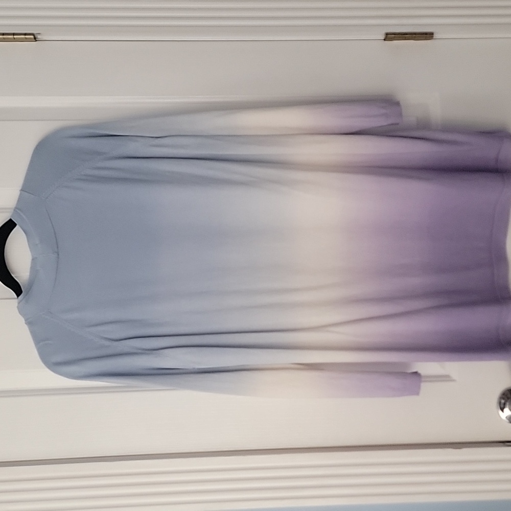 Johnny Was Blue and Purple Dip Dye Ombre Cardigan Sweater Small S - Picture 2 of 4